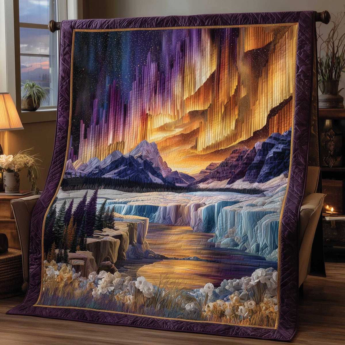 Aurora Dream Quilted Blanket printed blanket