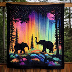 Aurora Elephants Quilted Blanket printed blanket