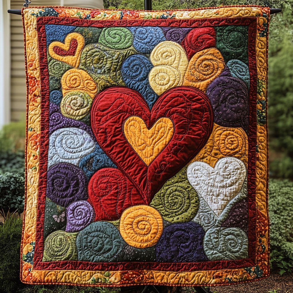 Aurora Love Quilted Blanket printed blanket