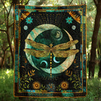 Aurora Spark Dragonfly Quilted Blanket printed blanket