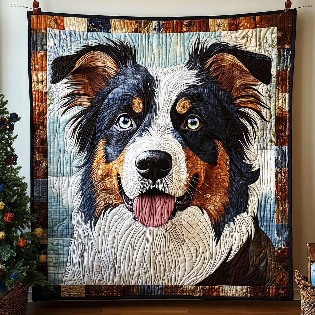 Australian Shepherd Quilted Blanket printed blanket