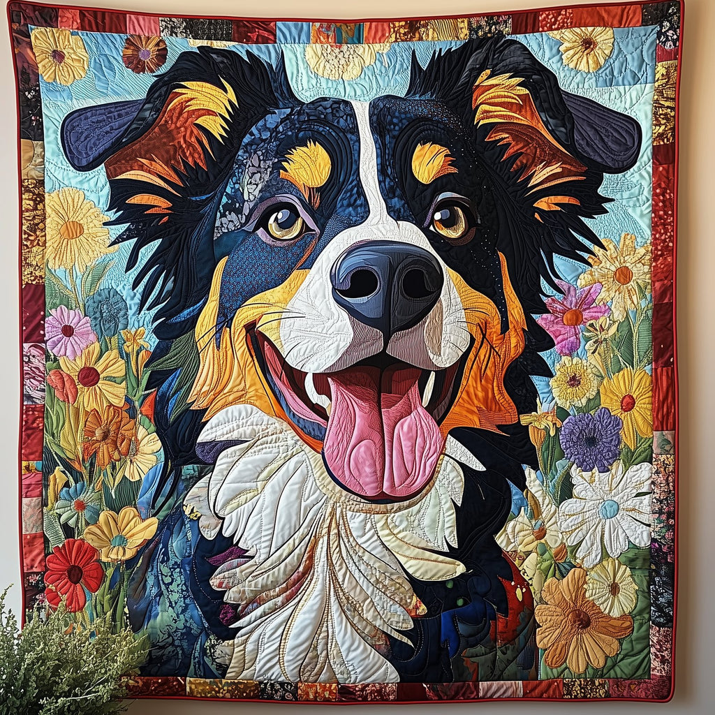 Australian Shepherd Quilted Blanket printed blanket