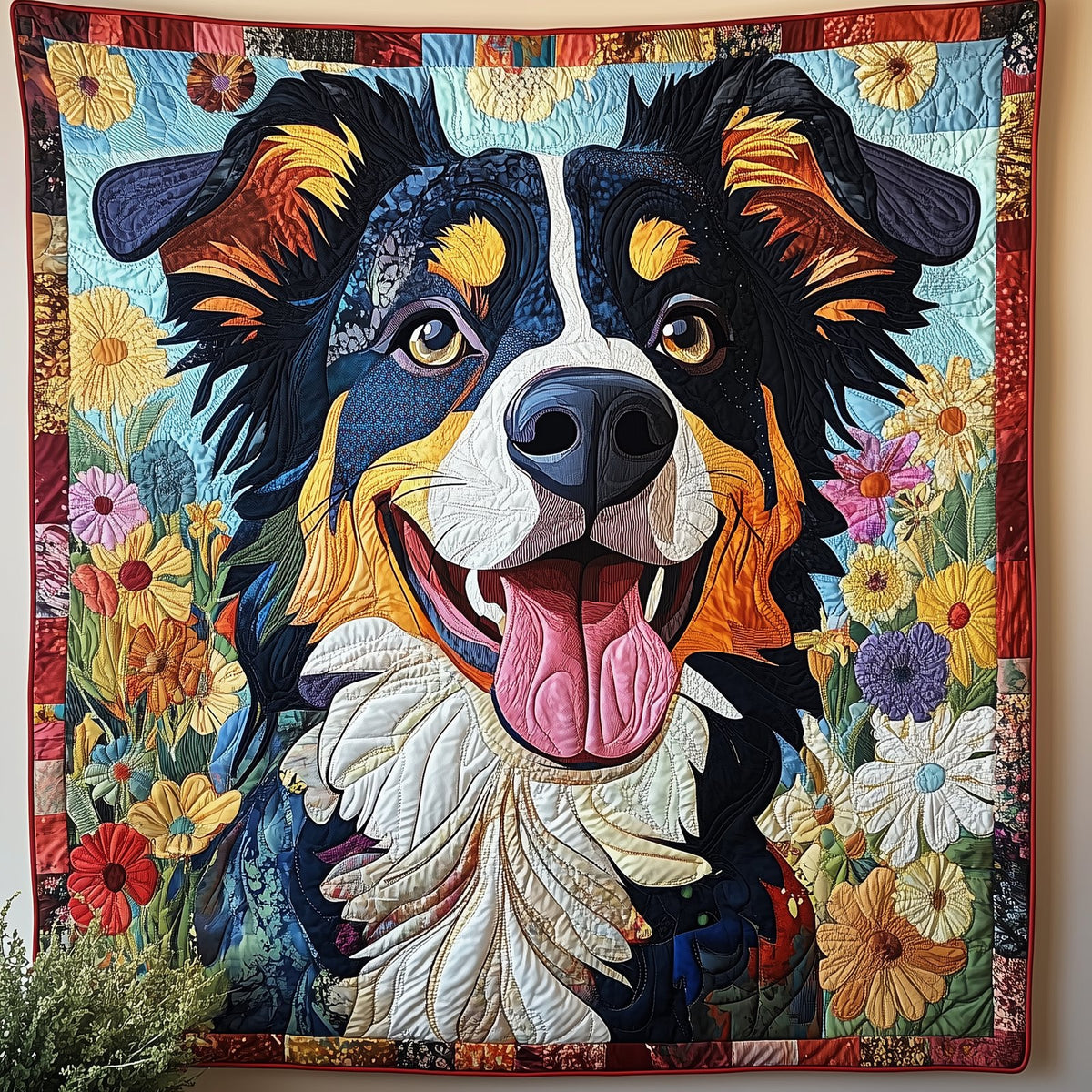 Australian Shepherd Quilted Blanket printed blanket