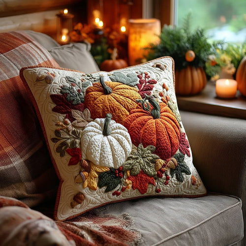 Autumn Abundance Quilted Cushion Cover