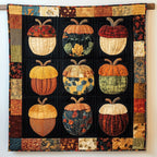 Autumn Acorn Quilted Blanket printed blanket