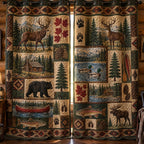 Autumn Angler Retreat Quilted Curtains printed door curtain