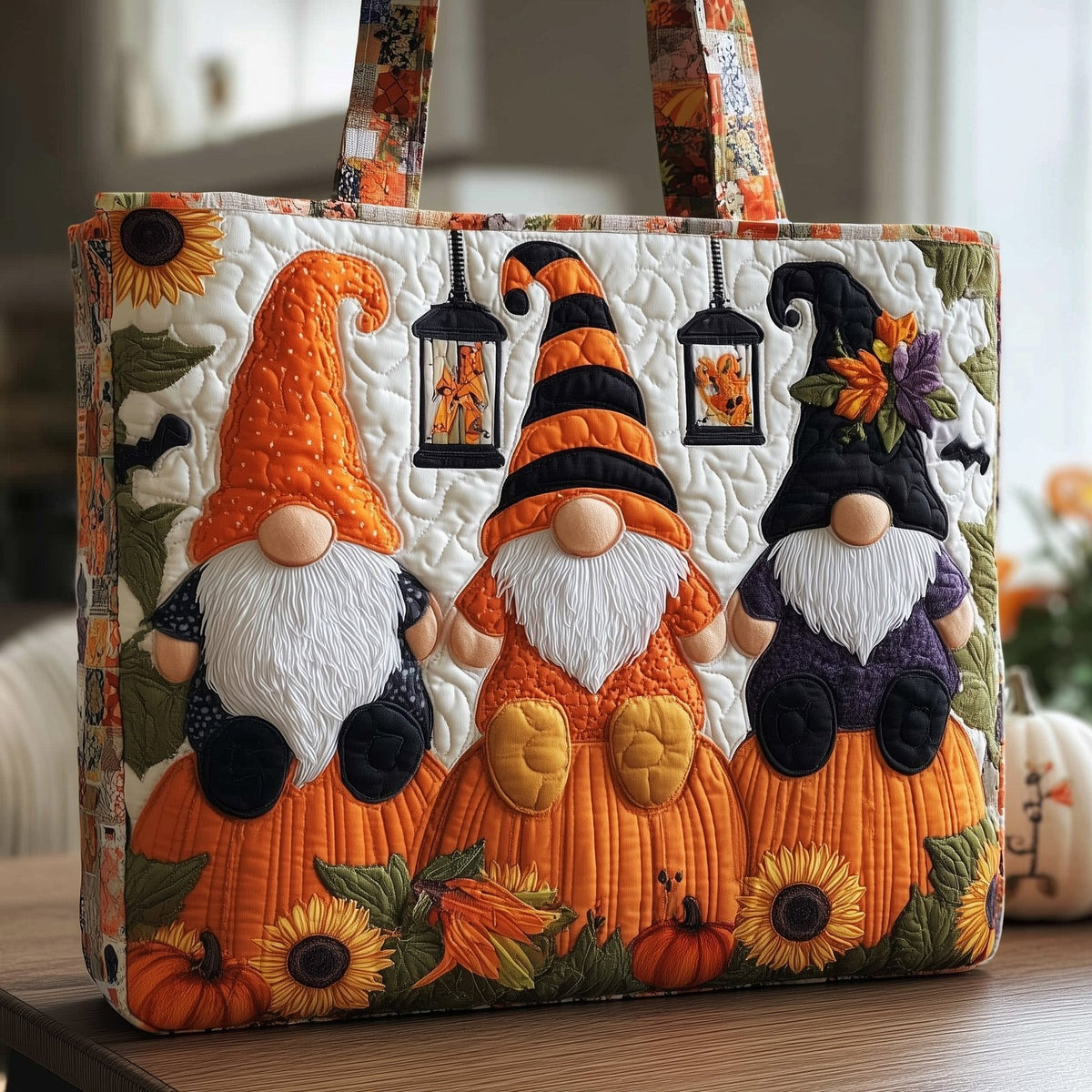 Autumn Breeze Quilted Tote Bag printed tote bag
