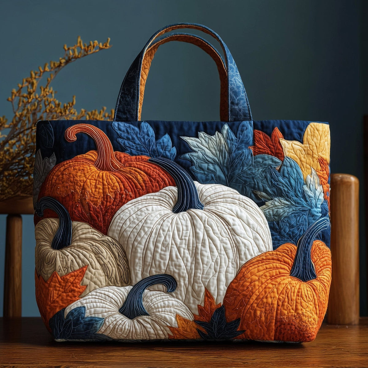 Autumn Breeze Quilted Tote Bag printed tote bag