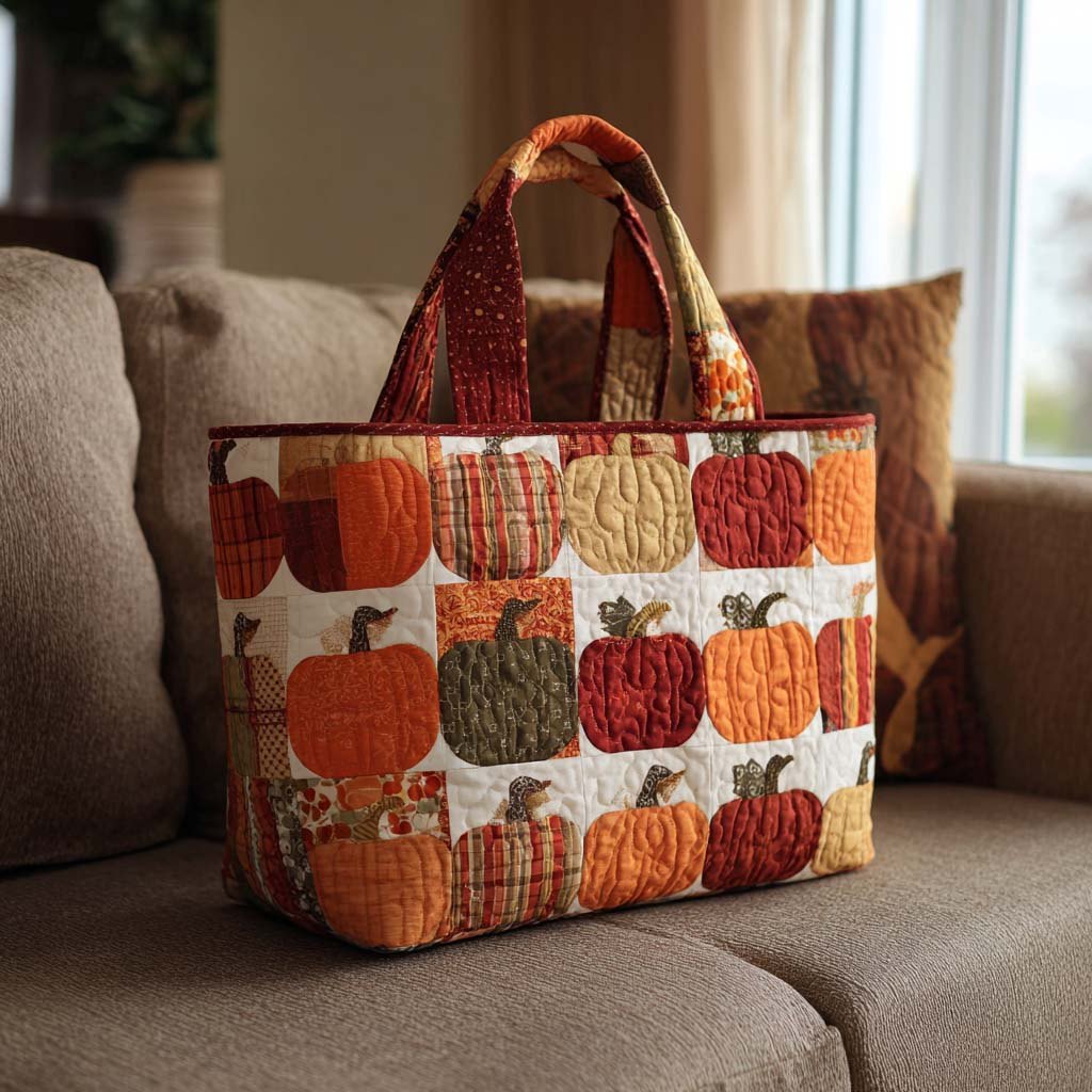 Autumn Breeze Quilted Tote Bag printed tote bag