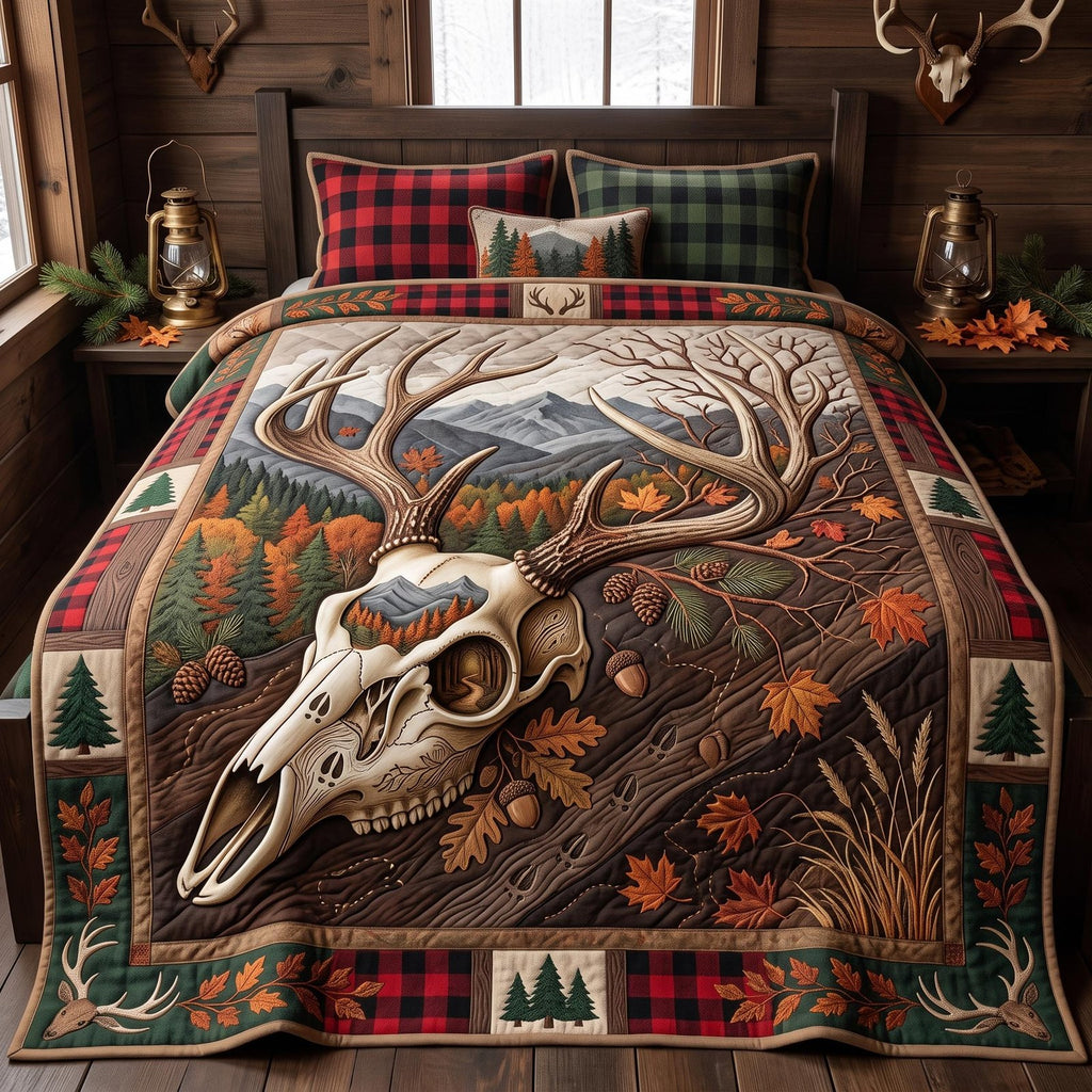 Autumn Buck Quilted Blanket printed blanket