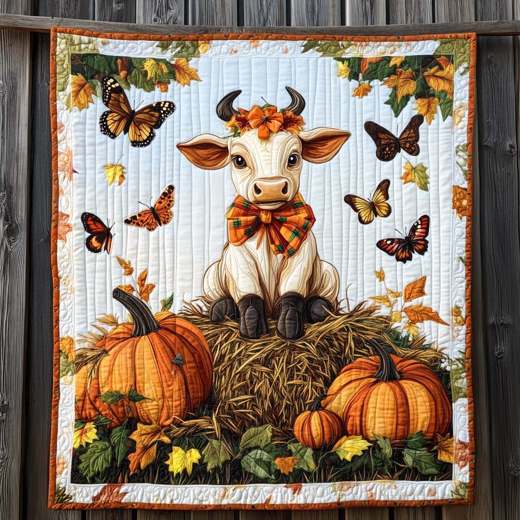 Autumn Butterflies Quilted Blanket printed blanket