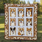 Autumn Corgi Quilted Blanket printed blanket
