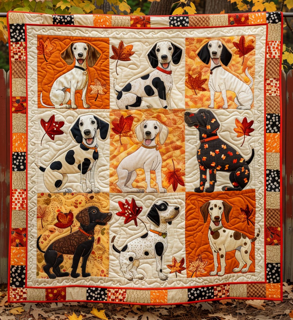 Autumn Dalmatian Quilted Blanket printed blanket