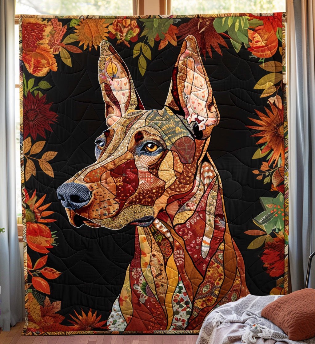 Autumn Doberman Bliss Quilted Blanket printed blanket