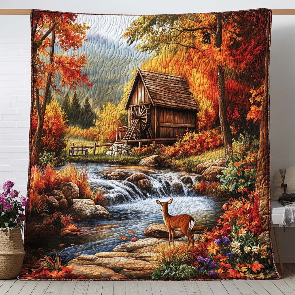 Autumn Dream View Quilted Blanket printed blanket