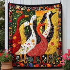 Autumn Duck Dance Quilted Blanket printed blanket