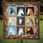 Autumn Equine Quilted Blanket printed blanket