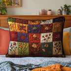 Autumn Floral Quilted Bedding Cushion Cover printed cushion cover