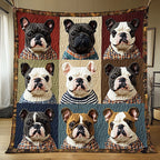 Autumn French Bulldog Quilted Blanket printed blanket