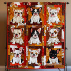 Autumn French Bulldog Quilted Blanket printed blanket