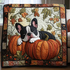 Autumn Frenchie Quilted Blanket printed blanket