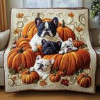 Autumn Frenchie Quilted Blanket printed blanket