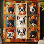 Autumn Frenchie Quilted Blanket printed blanket