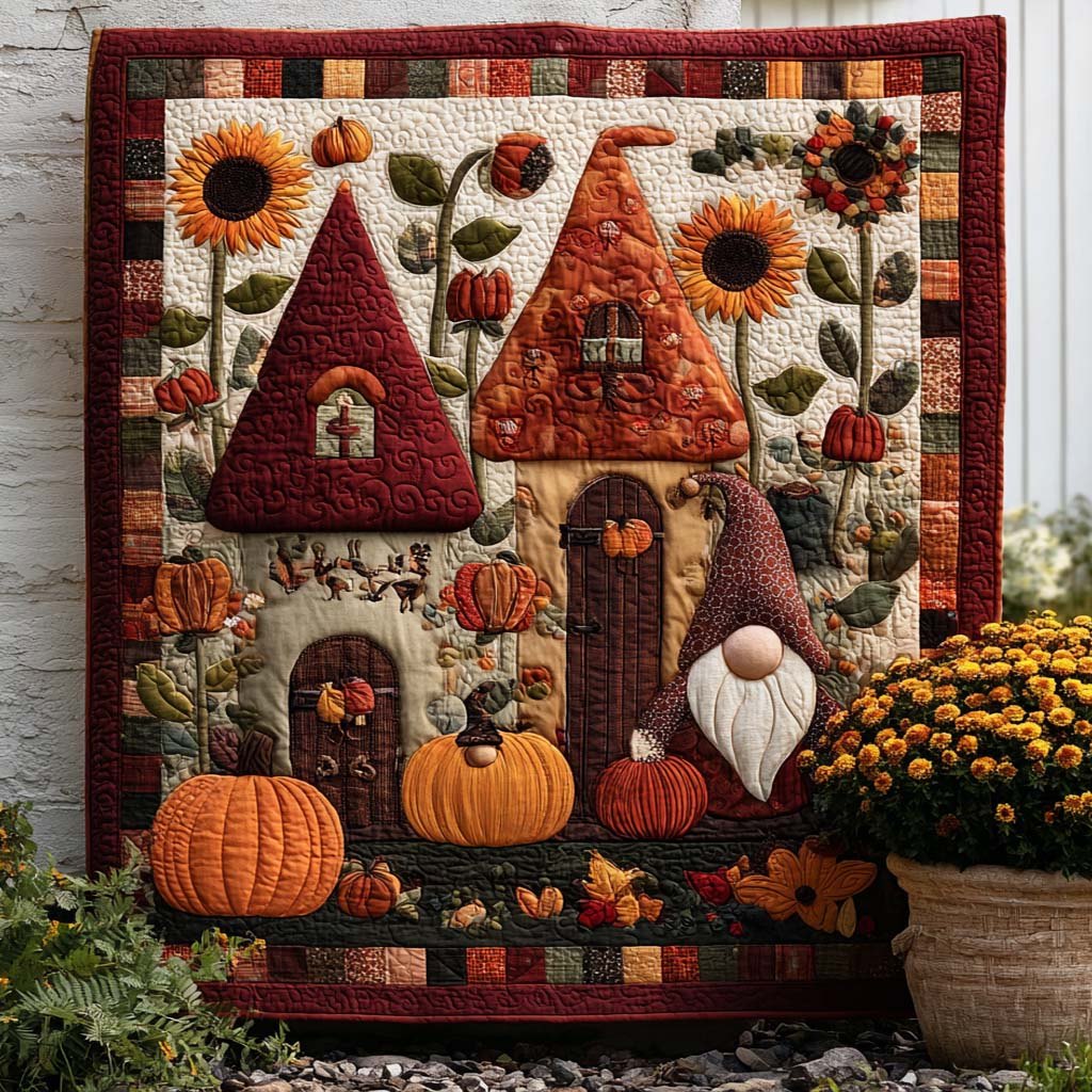 Autumn Friends Quilted Blanket printed blanket
