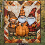 Autumn Gnome Magic Quilted Blanket printed blanket