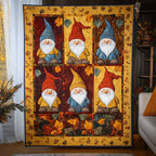 Autumn Gnome Magic Quilted Blanket printed blanket