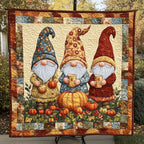 Autumn Gnomes Quilted Blanket printed blanket