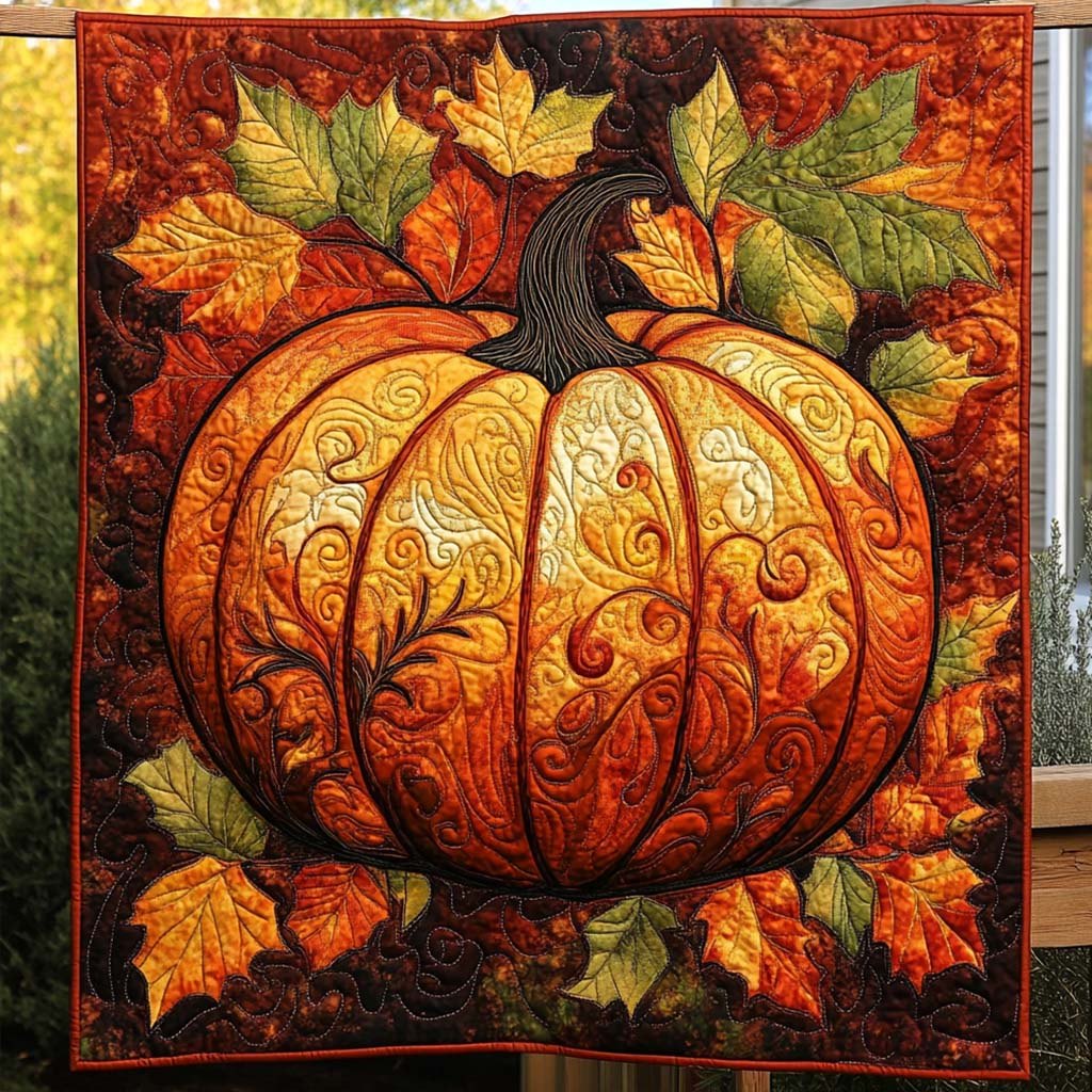 Autumn Harvest Quilted Blanket printed blanket