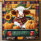 Autumn Harvest Ride Quilted Blanket printed blanket