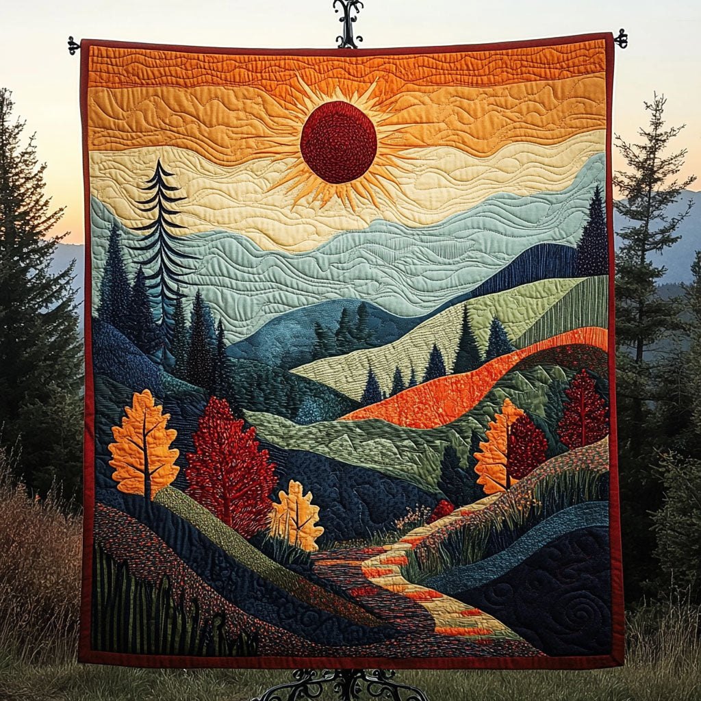 Autumn Hills Quilted Blanket printed blanket