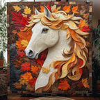 Autumn Horse Quilted Blanket printed blanket