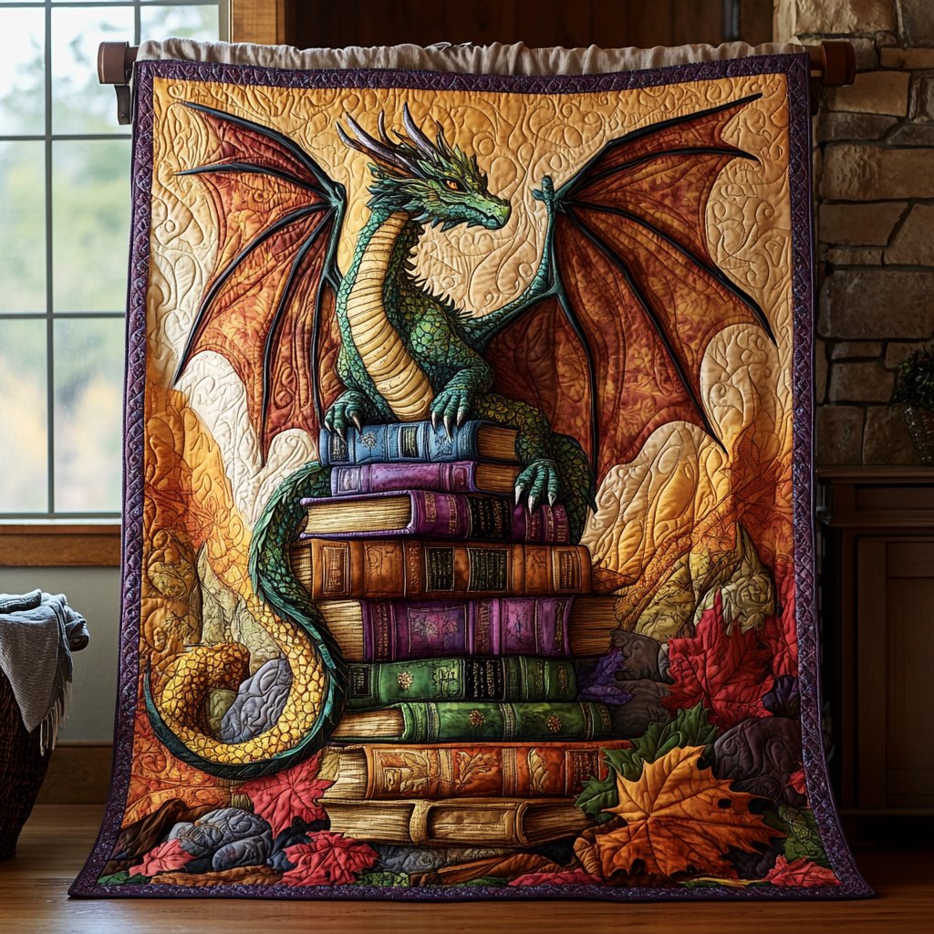 Autumn Inferno Quilted Blanket printed blanket