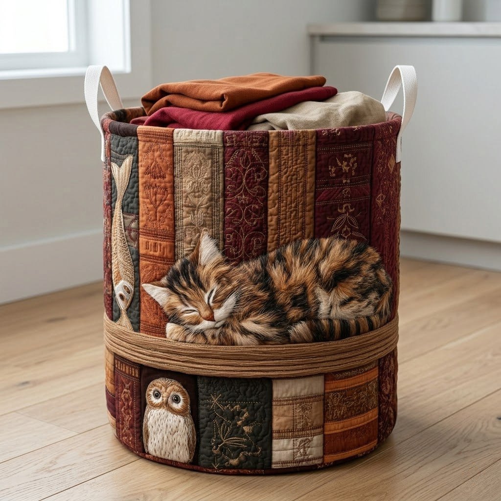 Autumn Kittendream Quilted Laundry Hamper printed laundry hamper