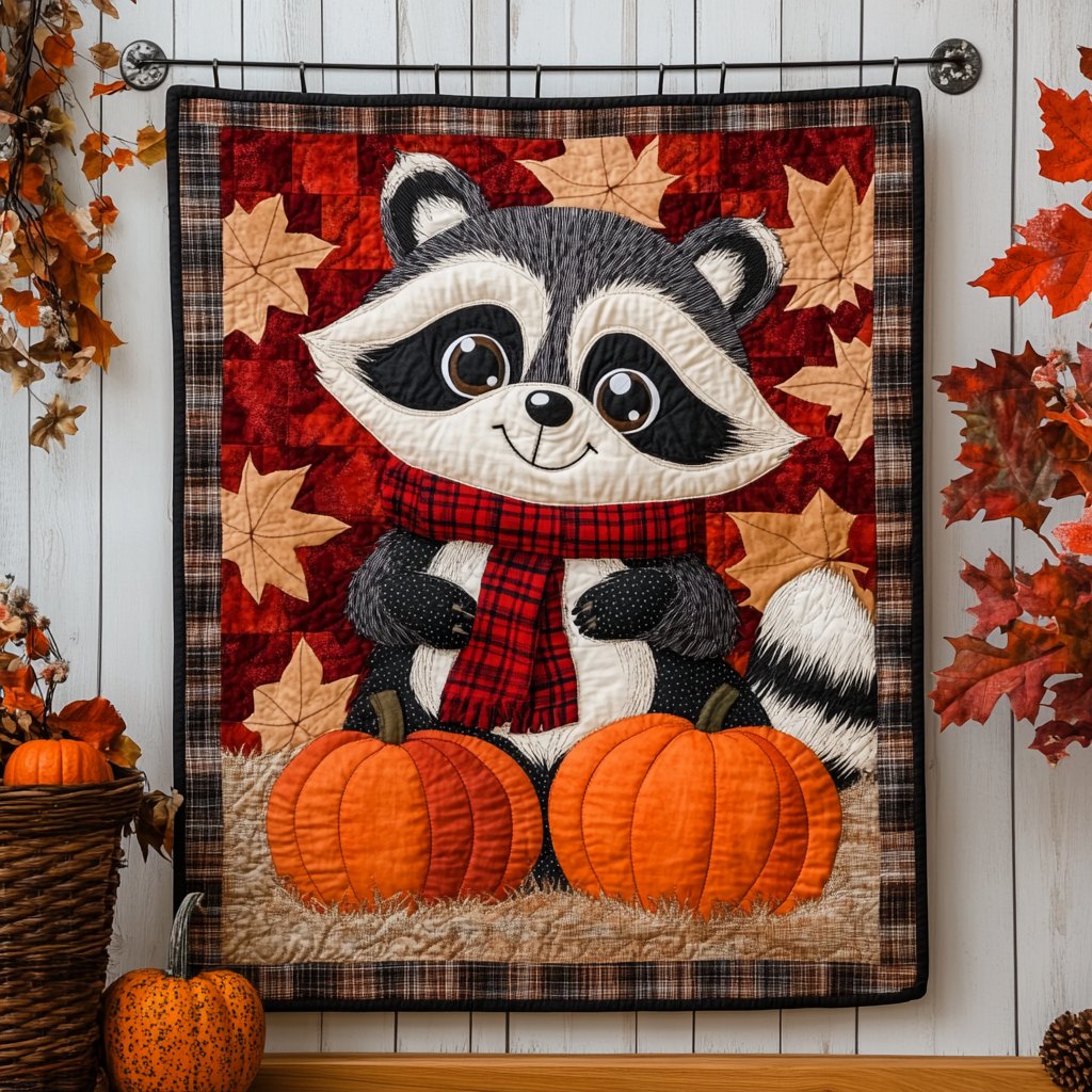 Autumn Mischief Quilted Blanket printed blanket