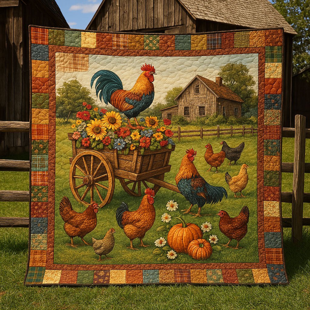 Autumn on the Farm Quilted Blanket printed blanket