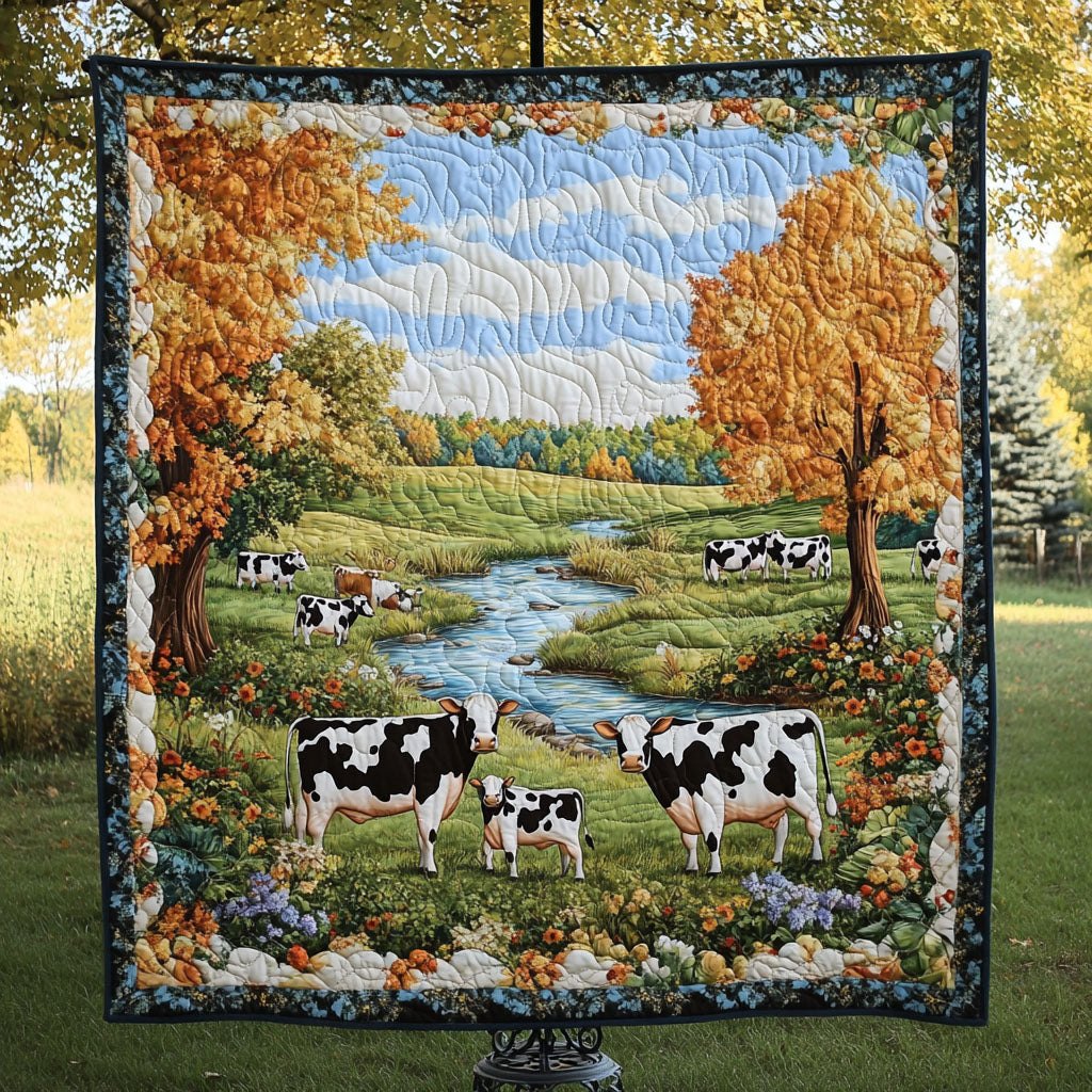 Autumn Pastures Quilted Blanket printed blanket
