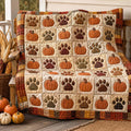 Autumn Paws Quilted Blanket printed quilt blanket