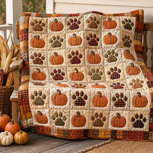 Autumn Paws Quilted Blanket printed quilt blanket