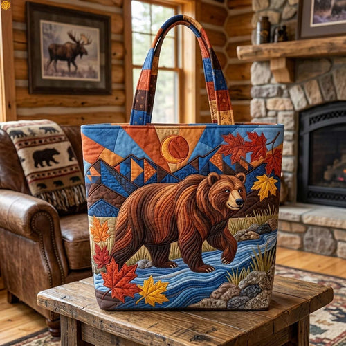 Autumn Ridge Wanderer Quilted Tote Bag printed quilted tote bag