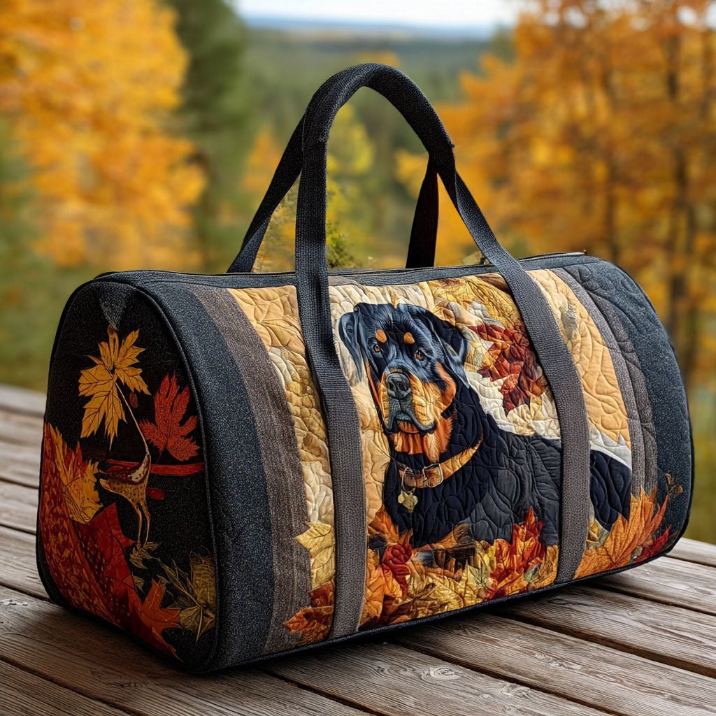 Autumn Rottweiler Quilted Duffle Bag printed duffle bag