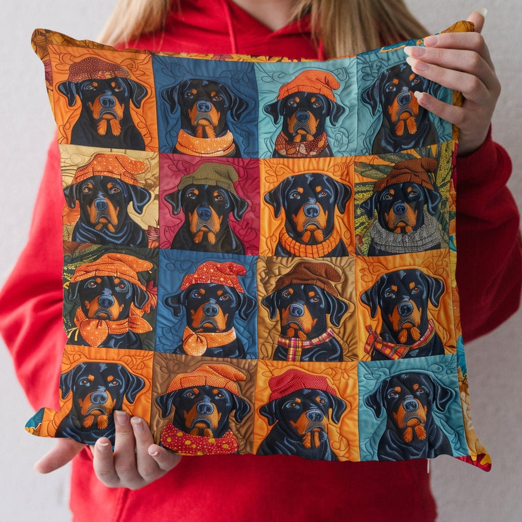 Autumn Rottweiler Retreat Quilted Cushion Cover printed cushion cover