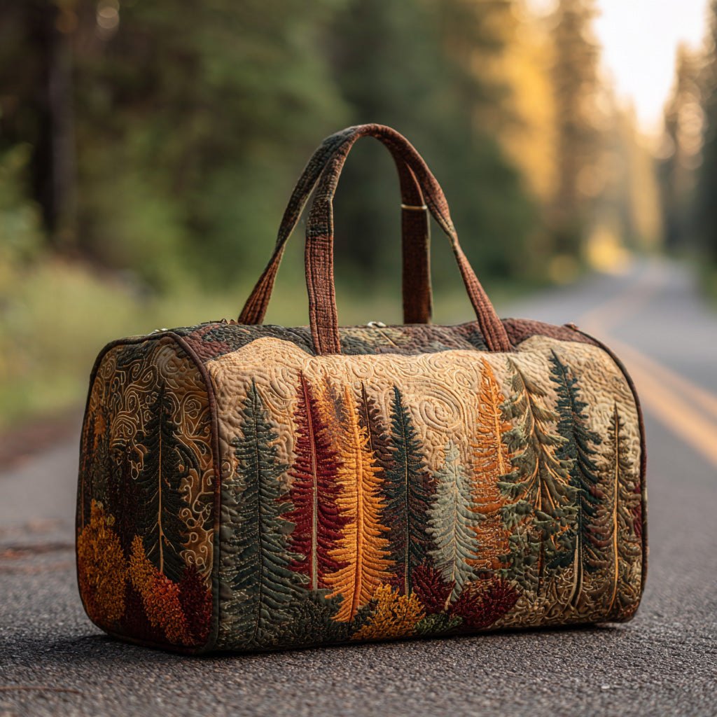 Autumn Trail Quilted Duffle Bag printed duffle bag