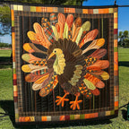 Autumn Turkey Quilted Blanket printed blanket