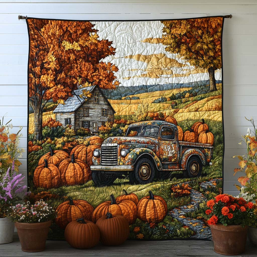 Autumn Valley Bliss Quilted Blanket printed blanket