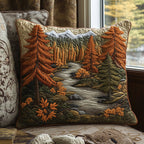 Autumn Woodland Majesty Quilted Cushion Cover printed cushion cover
