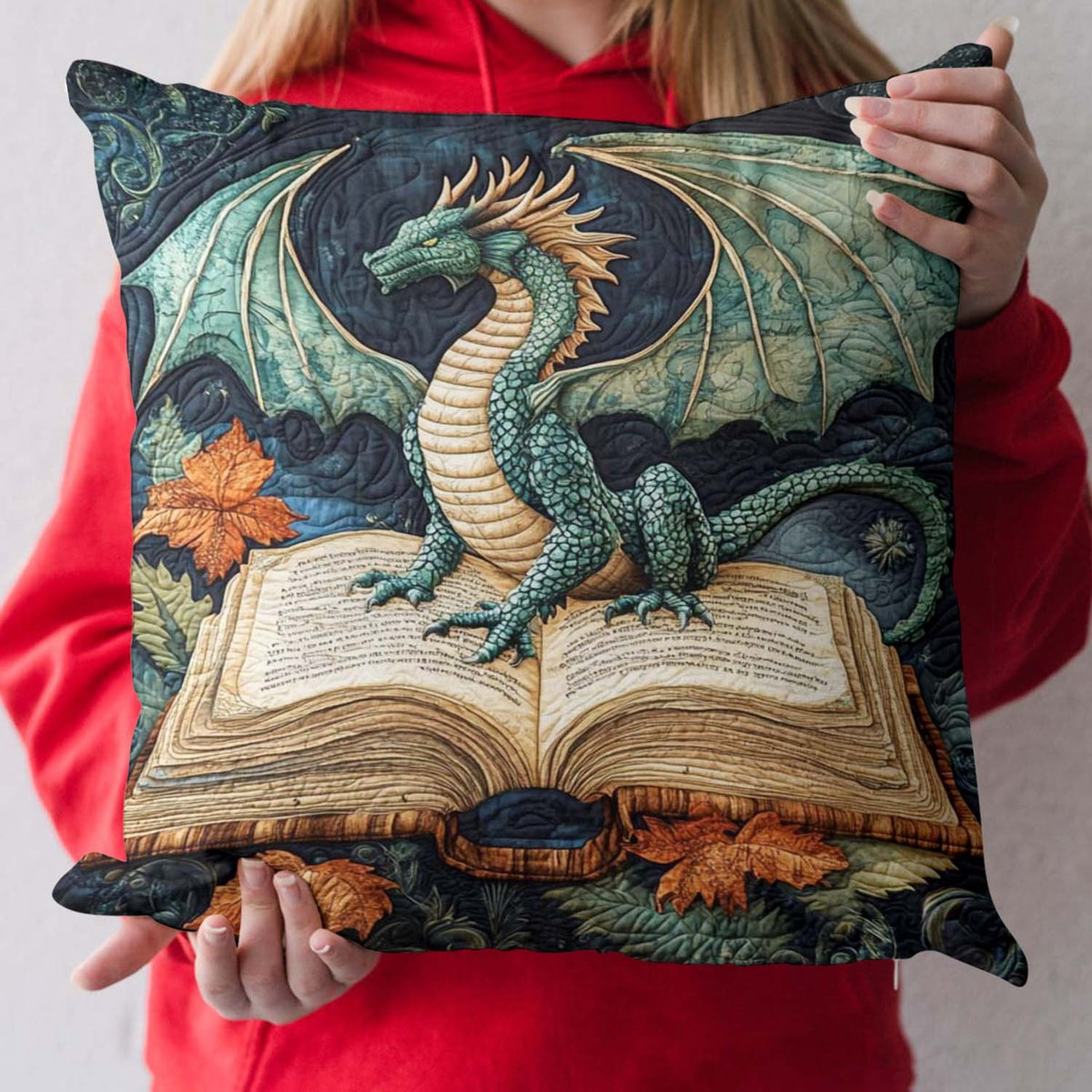 Azure Flame Quilted Cushion Cover printed cushion cover